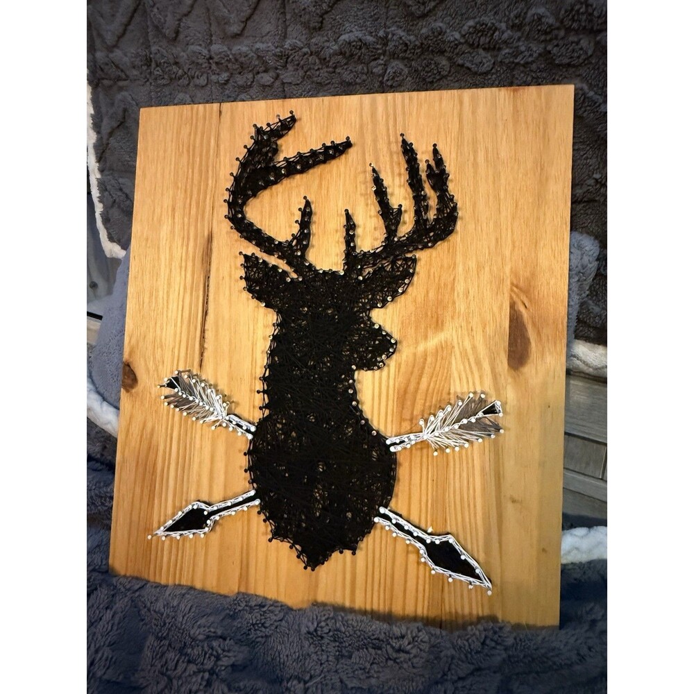 Nailed It By Sara Lynn Deer Head & Arrows String Art Wall Hanging on Wood 12x14”